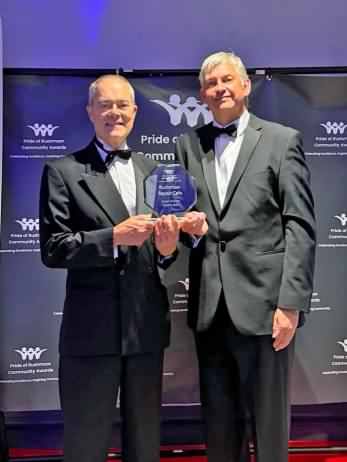 Andrew & Mike accept our 2026award, click image for a larger version
