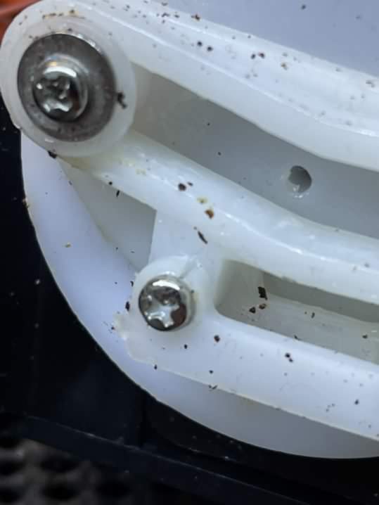 2) Broken plastic part